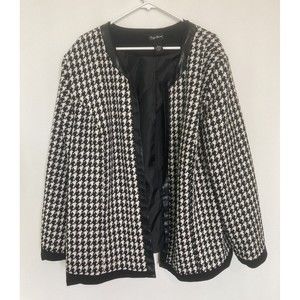 Maggie Barnes Jacket Blazer Womens 3XL Black and White Long Sleeve Geometric